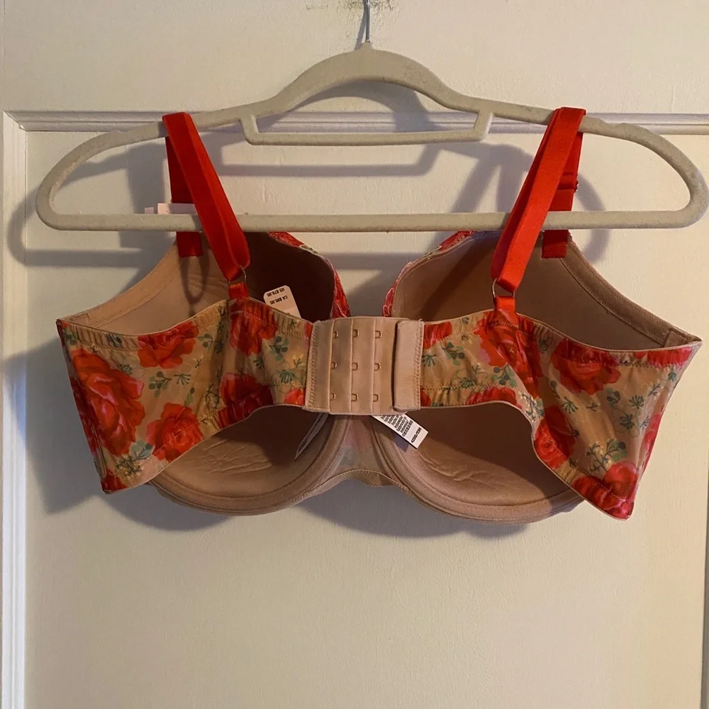 NWT Victoria's Secret Dream Angels Lace Underwire Red Floral Size 42DD